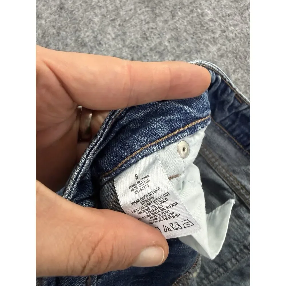 Aeropostale Denim Skirt Womens 8 Blue Micro Mini Ripped Casual Summer N90